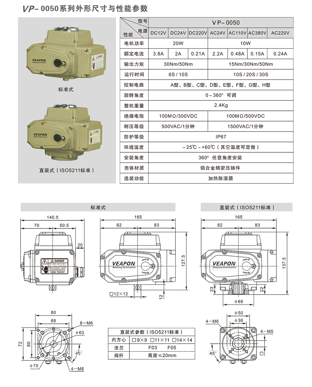 VEAPON執行器型號